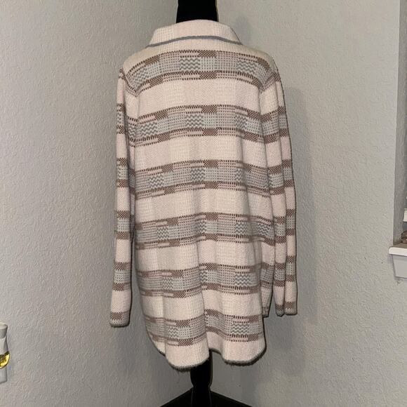 Adyson Parker Cardigan Shirt Women's Large Pink Plaid Long Sleeve Button Front - Picture 2 of 9